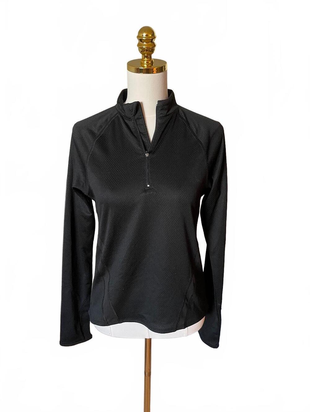 Champion Black Quarter Zip Athletic Top Size m